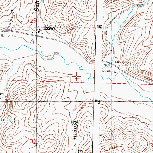 Topographic Map of Rosebud Creek, OR