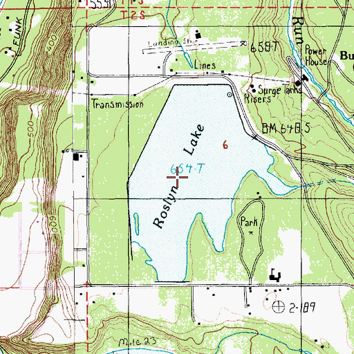 Topographic Map of Roslyn Lake (historical), OR