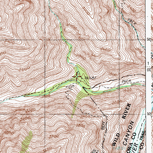 Topographic Map of Rough Creek, OR