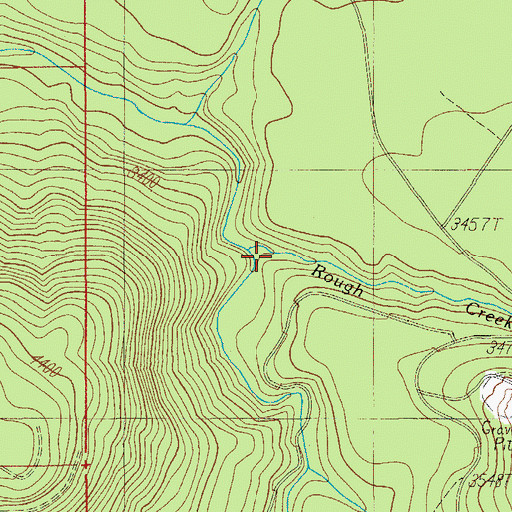 Topographic Map of Rough Creek, OR