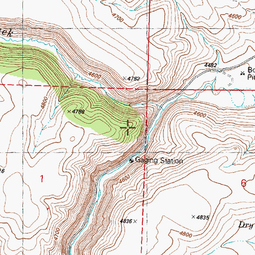 Topographic Map of Rough Creek, OR
