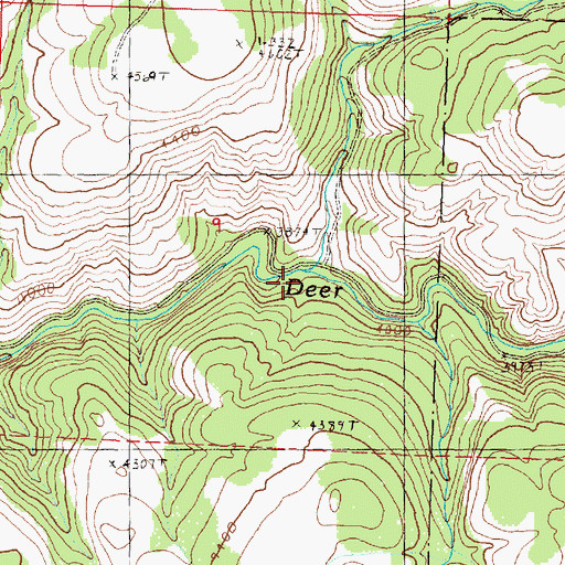 Topographic Map of Round Creek, OR