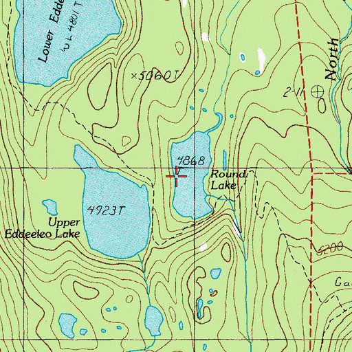 Topographic Map of Round Lake, OR