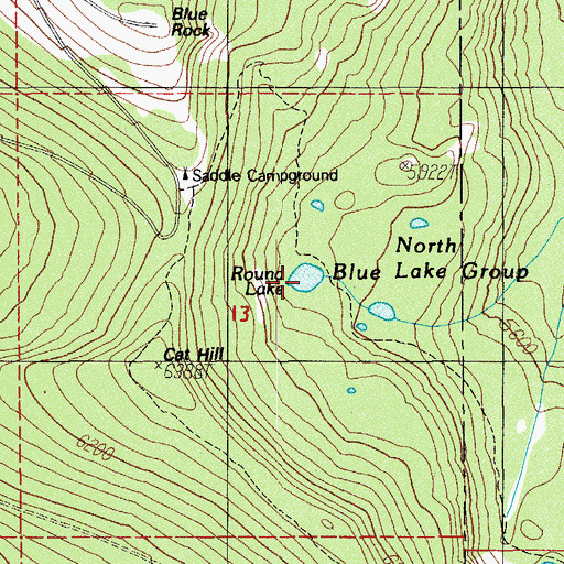 Topographic Map of Round Lake, OR