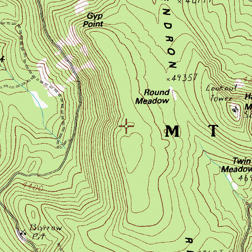 Topographic Map of Round Meadow, OR