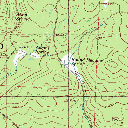 Topographic Map of Round Meadow Spring, OR