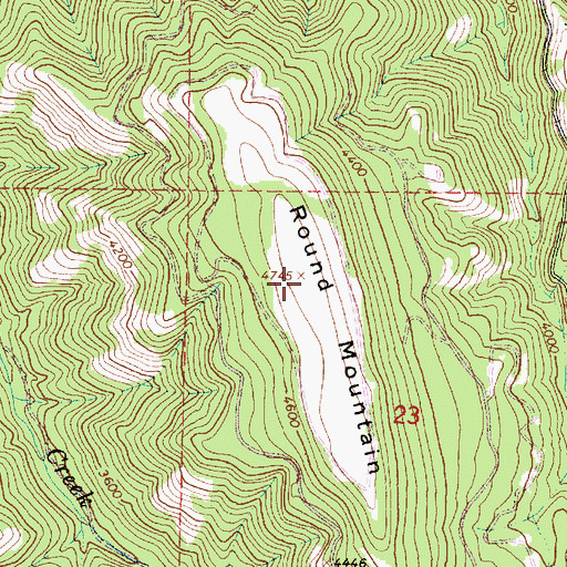 Topographic Map of Round Mountain, OR