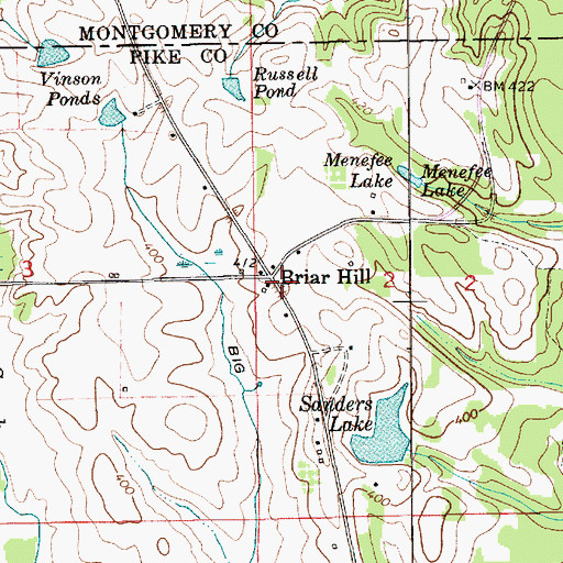 Topographic Map of Briar Hill, AL
