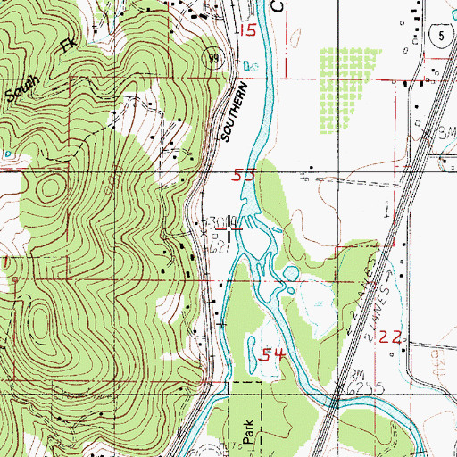 Topographic Map of Row River, OR