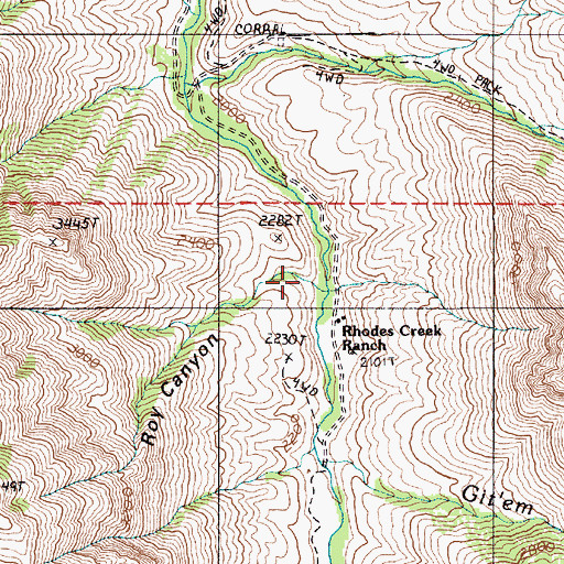 Topographic Map of Roy Canyon, OR