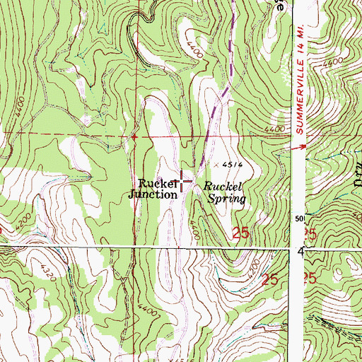 Topographic Map of Ruckel Junction, OR