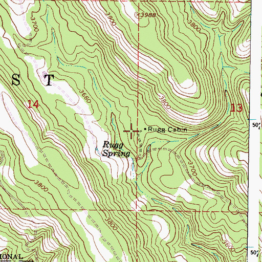 Topographic Map of Rugg Cemetery, OR