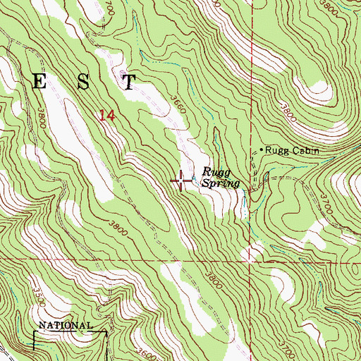 Topographic Map of Rugg Spring, OR