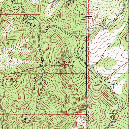 Topographic Map of Rush Creek, OR