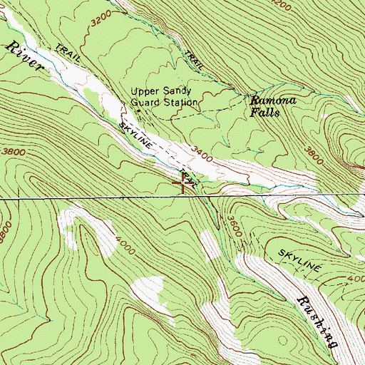 Topographic Map of Rushing Water Creek, OR