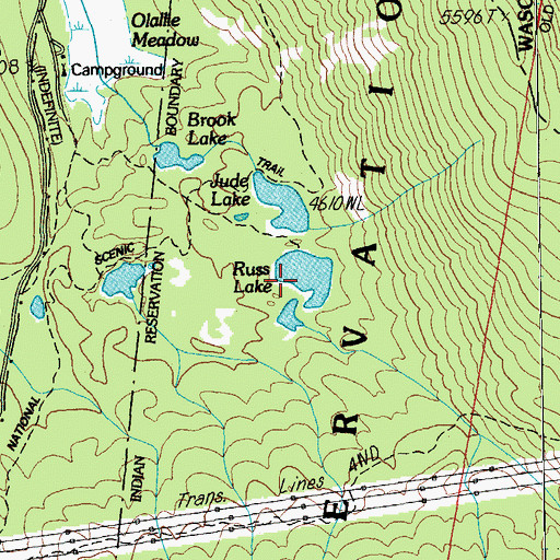 Topographic Map of Russ Lake, OR