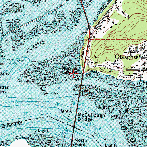 Topographic Map of Russell Point, OR
