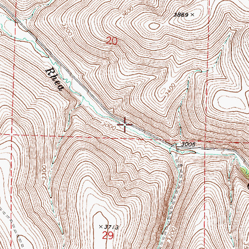 Topographic Map of Rutabaga Creek, OR