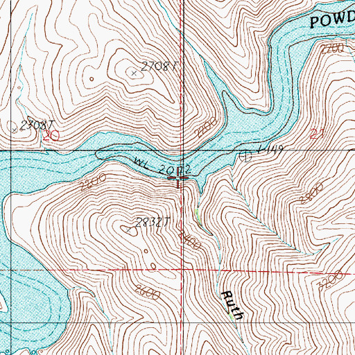 Topographic Map of Ruth Gulch, OR