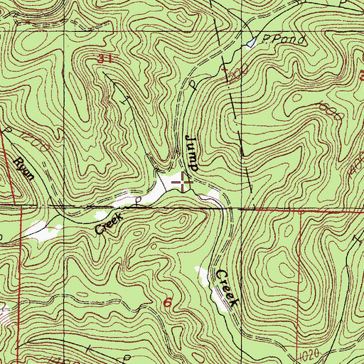 Topographic Map of Ryan Creek, OR