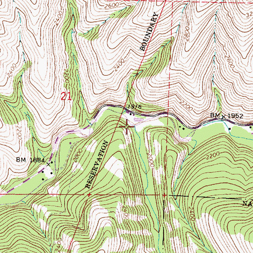 Topographic Map of Ryan Creek, OR