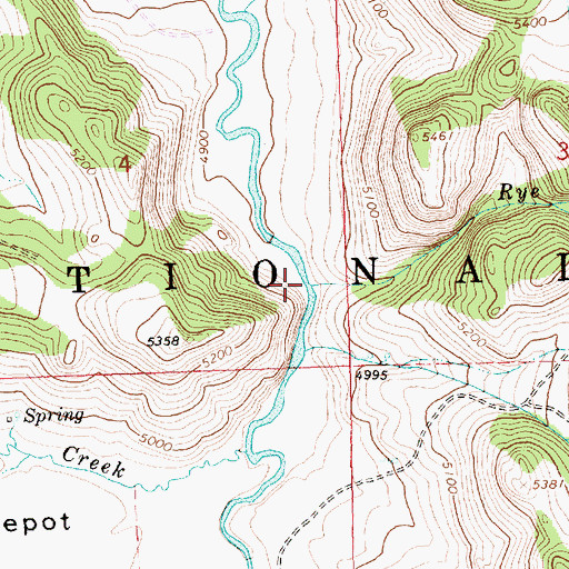 Topographic Map of Rye Branch, OR