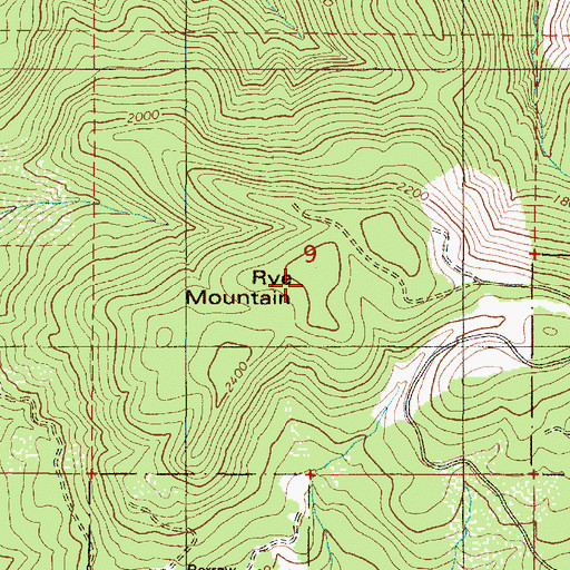 Topographic Map of Rye Mountain, OR