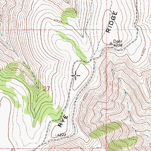 Topographic Map of Rye Ridge, OR