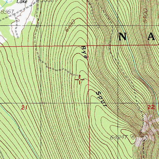 Topographic Map of Rye Spur, OR
