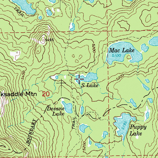 Topographic Map of S Lake, OR