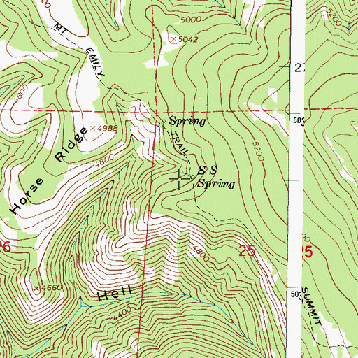 Topographic Map of S S Spring, OR