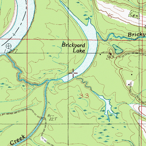Topographic Map of Brickyard Lake, AL