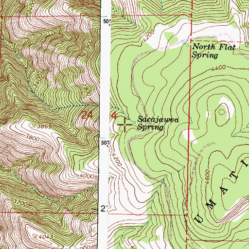 Topographic Map of Sacajawea Spring, OR
