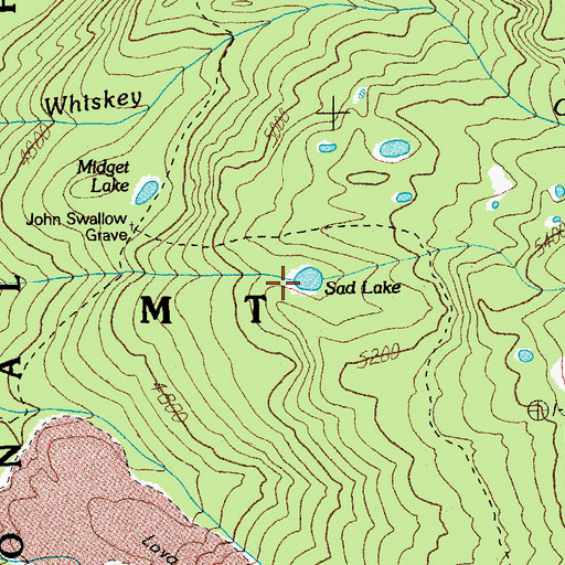 Topographic Map of Sad Lake, OR