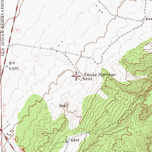 Topographic Map of Snake Springs, AZ