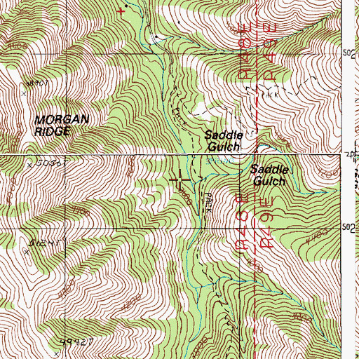 Topographic Map of Saddle Gulch, OR