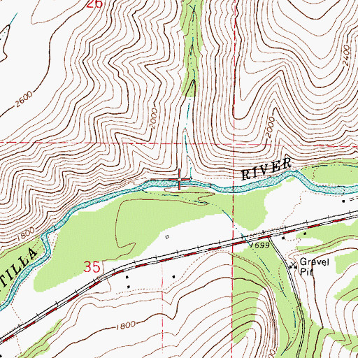 Topographic Map of Saddle Hollow, OR