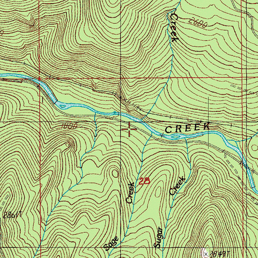 Topographic Map of Sage Creek, OR