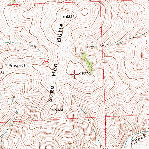 Topographic Map of Sage Hen Butte, OR