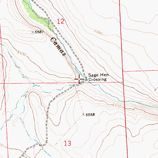 Topographic Map of Sage Hen Creek, OR