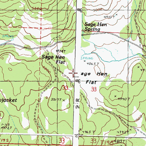 Topographic Map of Sage Hen Flat, OR