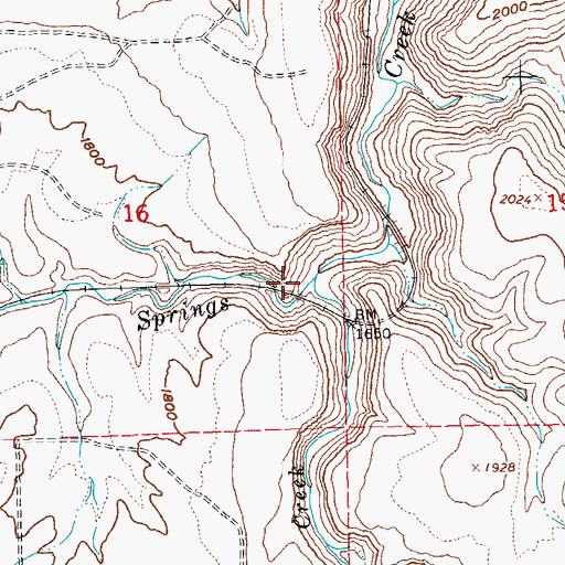 Topographic Map of Sagebrush Creek, OR