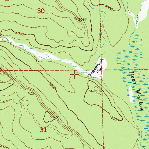 Topographic Map of Sagebrush Draw, OR
