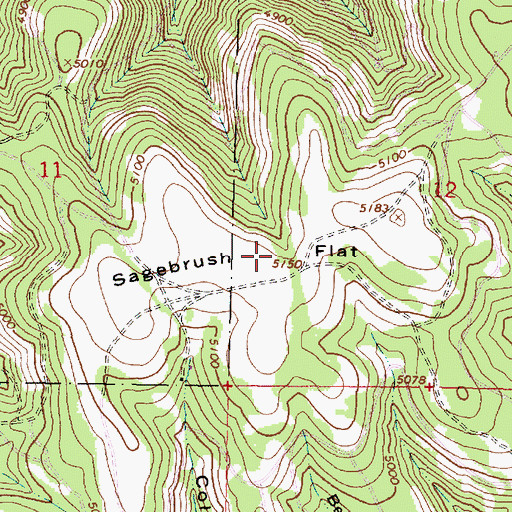 Topographic Map of Sagebrush Flat, OR