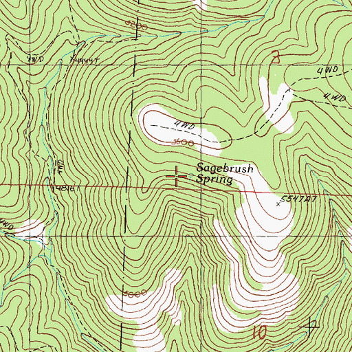 Topographic Map of Sagebrush Spring, OR