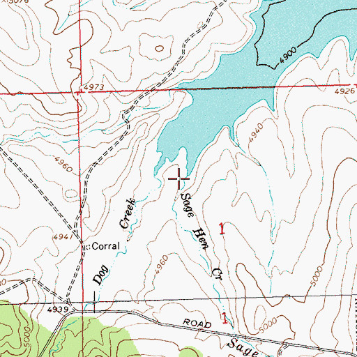 Topographic Map of Sagehen Creek, OR