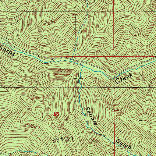 Topographic Map of Sailors Gulch, OR