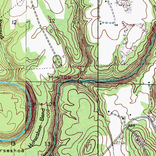 Topographic Map of Bridge Branch, AL