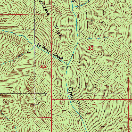 Topographic Map of Saint Peter Creek, OR