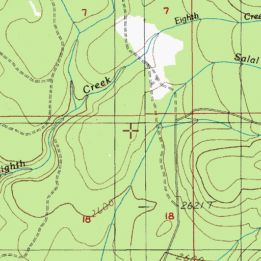 Topographic Map of Salal Creek, OR